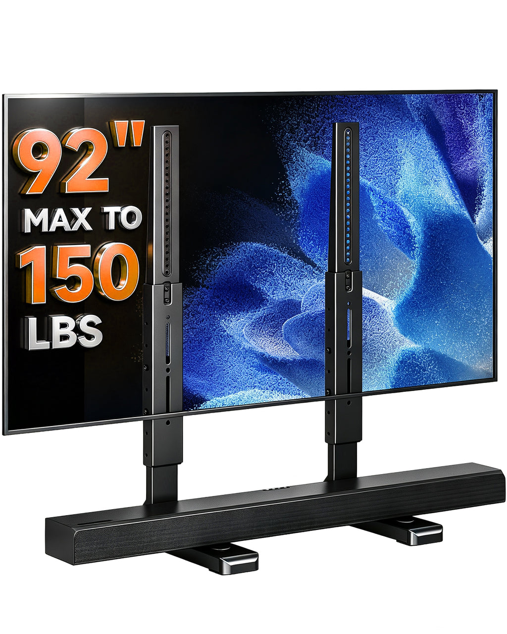 Suptek Universal TV Legs for 24-75-85-92 Inch TV Height Adjustable Stand-Large TV Stand Holds up to 150lbs Max VESA 800x600, TV Legs Replacement Suitable for Soundbar, Livingroom & Bedroom