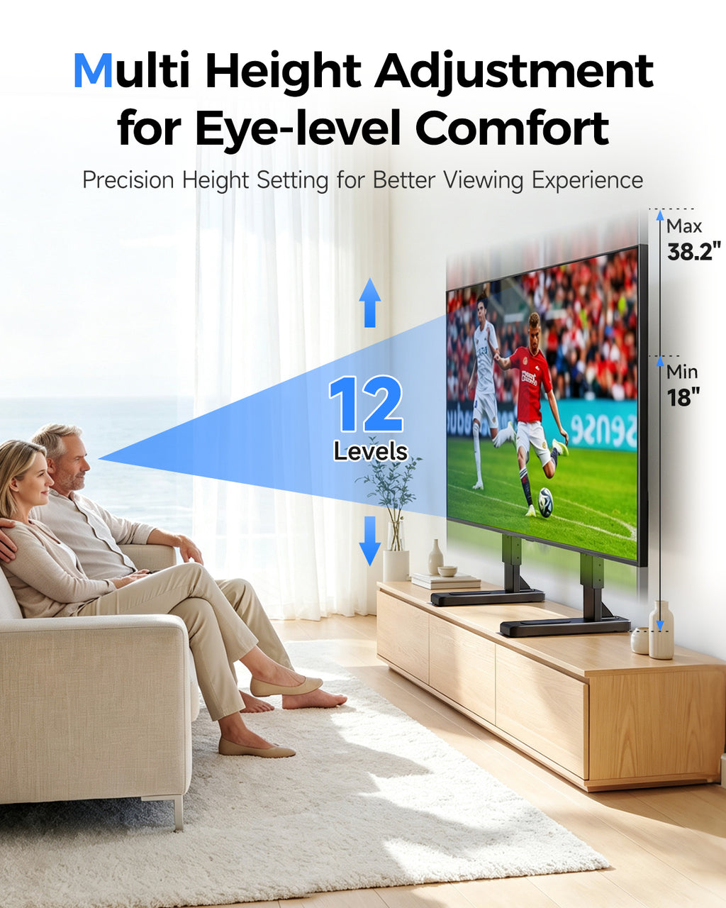 Suptek Universal TV Legs for 24-75-85-92 Inch TV Height Adjustable Stand-Large TV Stand Holds up to 150lbs Max VESA 800x600, TV Legs Replacement Suitable for Soundbar, Livingroom & Bedroom