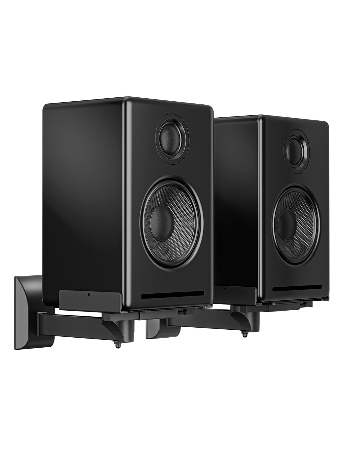 suptek Speaker Wall Mount Adjustable for Large Bookshelf Speaker Mounts | Swivel Speaker Wall Mounts with Surround Sound, Tilt Speaker Shelf For Living Room Up to 55lbs, 2 Packs, Black