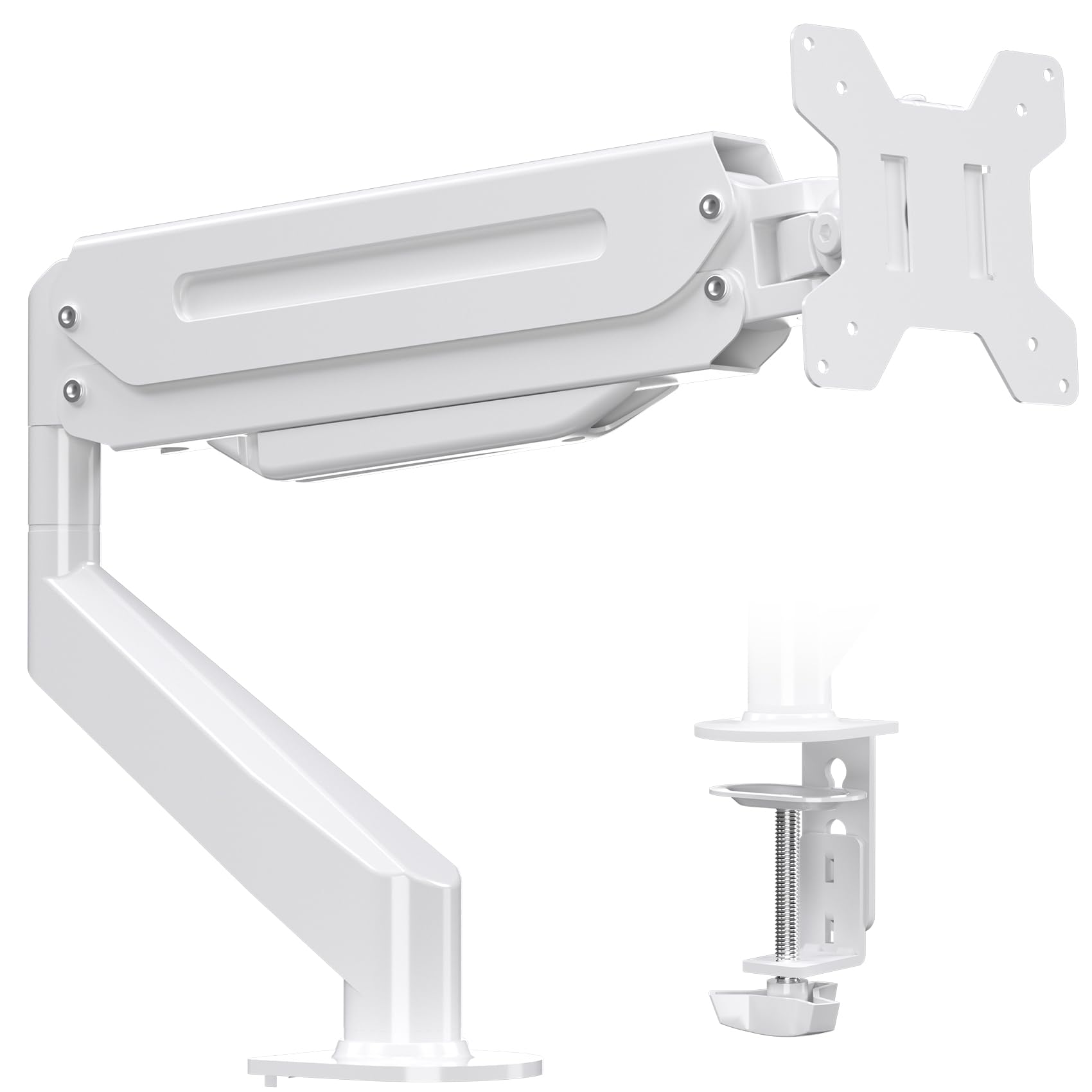 Suptek Single Monitor Arm Fully Adjustable for 17-34-35 Inch Screens | VESA Monitor Mount with Quick Install, Computer Monitor Stand for 32” Monitors, Desk Monitor Mount Holds 24lbs, VESA 75/100mm