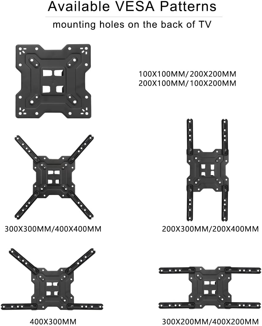 Suptek TV Wall Mount Swivel and Tilt Full Motion for Most 23 to 60 inch TV Mount up to 66lbs max VESA 400x400mm (A1+)