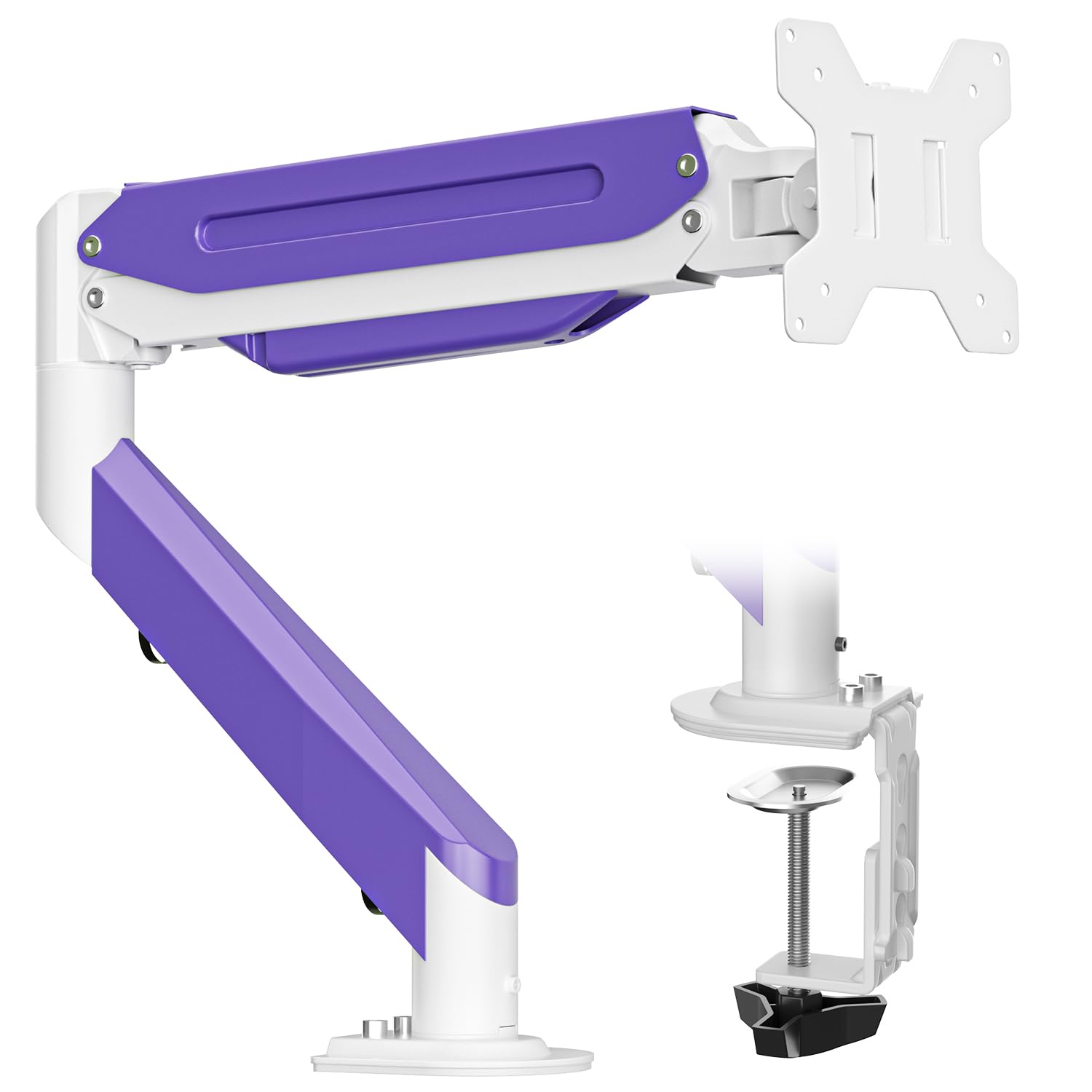 Suptek Single Monitor Arm Fully Adjustable for 17-34-35 Inch Screens | VESA Monitor Mount with Quick Install, Computer Monitor Stand for 32” Monitors, Desk Monitor Mount Holds 24lbs, VESA 75/100mm