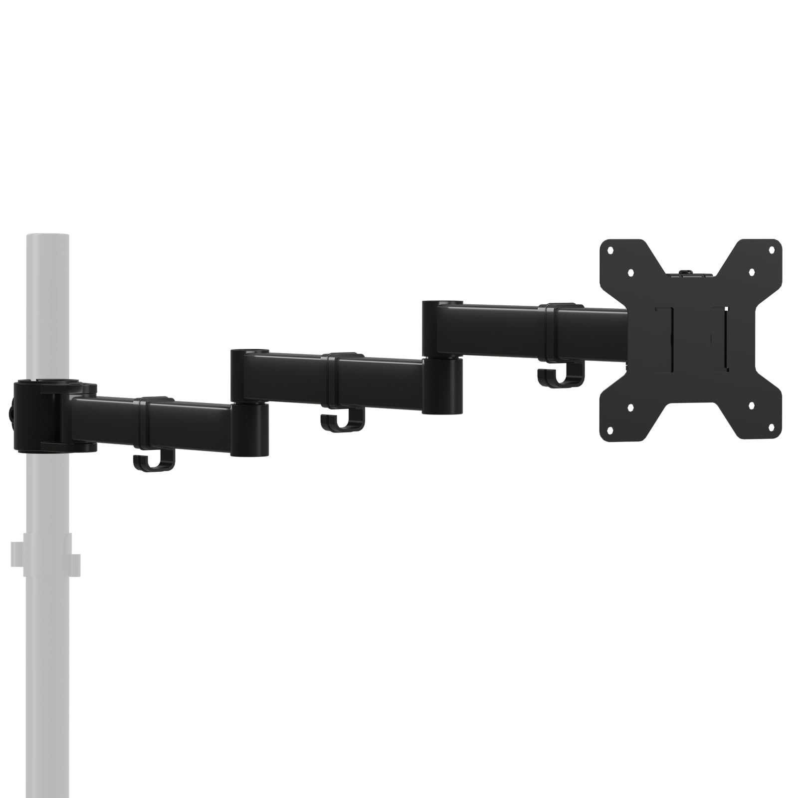 suptek Single Monitor Arm for Desk Mount Stand,Adjustable Monitor Arm for 17 to 32 inch Screen, Support Weight up to 22lbs, Mounting Holes 75x75mm to 100x100mm,Pneumatic Pole Mount Arm Black