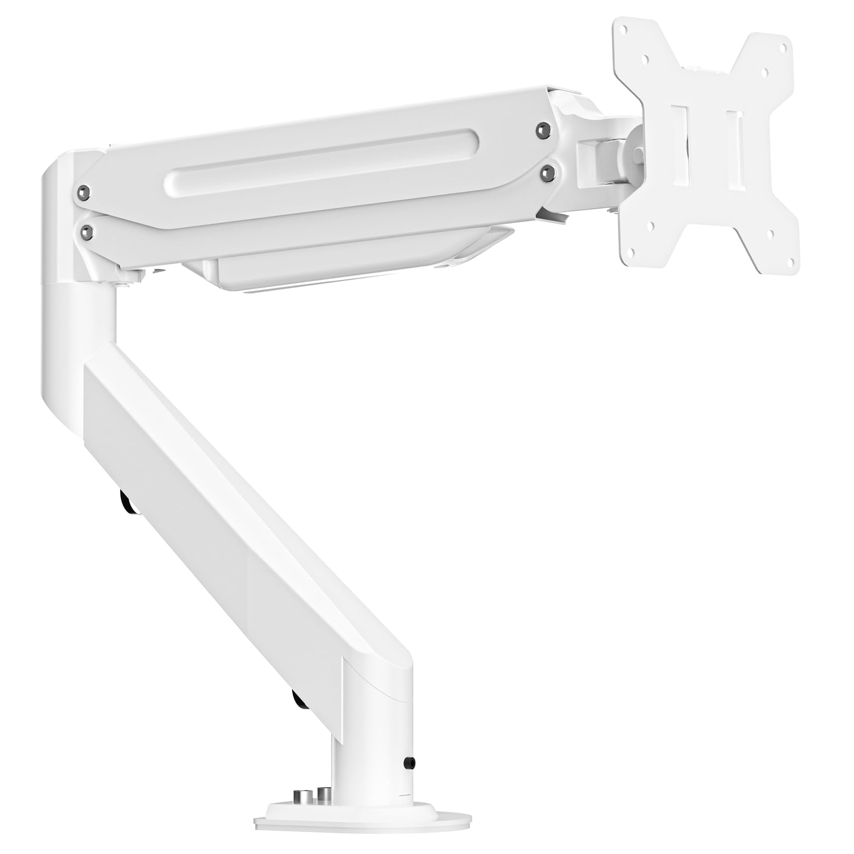 Suptek Single Monitor Arm Fully Adjustable for 17-34-35 Inch Screens | VESA Monitor Mount with Quick Install, Computer Monitor Stand for 32” Monitors, Desk Monitor Mount Holds 24lbs, VESA 75/100mm