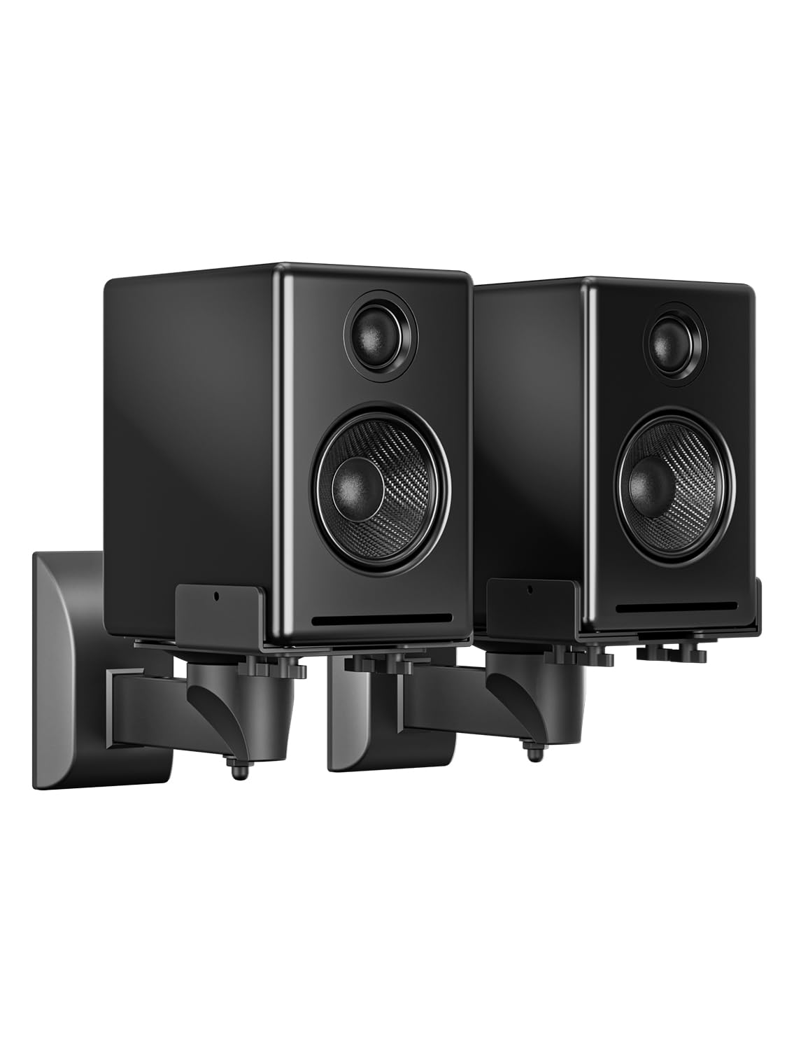 suptek Speaker Wall Mount Adjustable for Large Bookshelf Speaker Mounts | Swivel Speaker Wall Mounts with Surround Sound, Tilt Speaker Shelf For Living Room Up to 55lbs, 2 Packs, Black