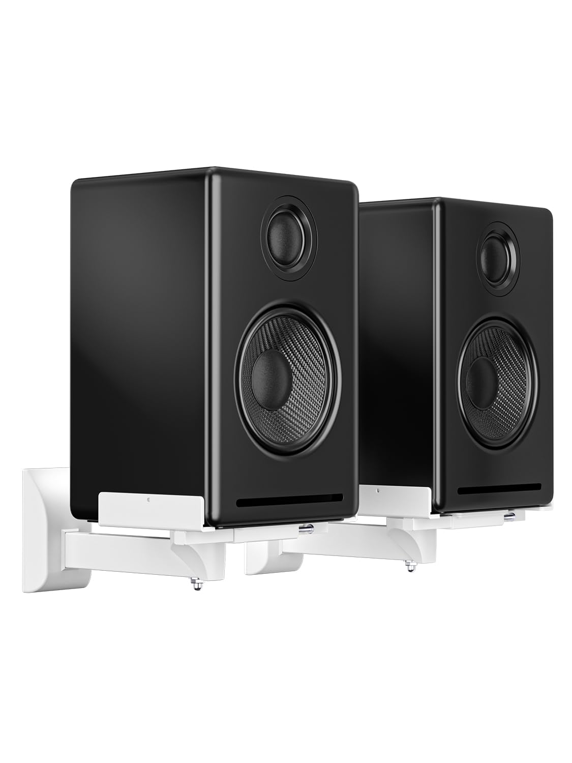 suptek Speaker Wall Mount Adjustable for Large Bookshelf Speaker Mounts | Swivel Speaker Wall Mounts with Surround Sound, Tilt Speaker Shelf For Living Room Up to 55lbs, 2 Packs, Black