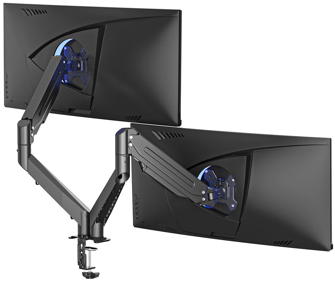 suptek Triple Monitor Mount for Most 17 to 32 inch Screens,Gas Springs Adjustment Triple Monitor Desk Mount Stand with Clamp & Grommet Kit,Black(MD8003)