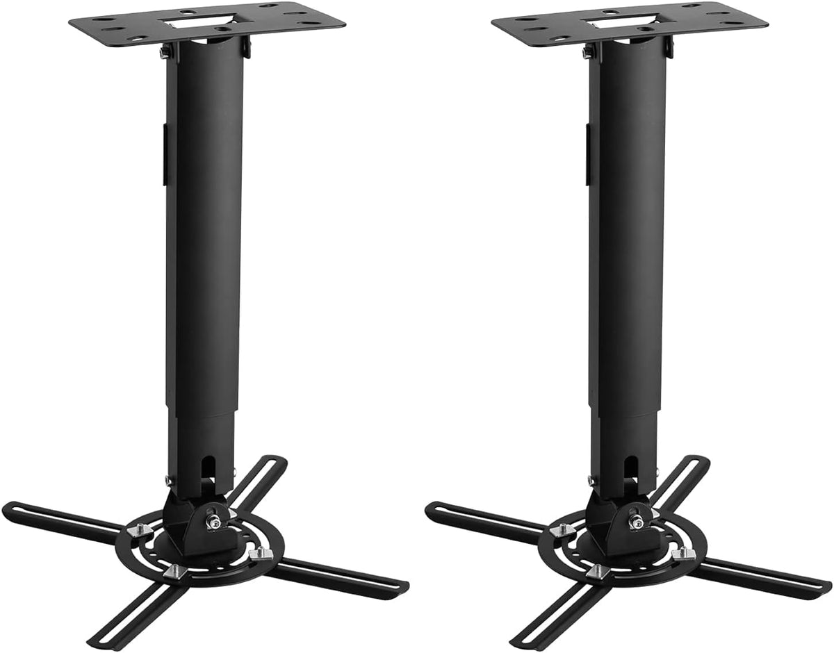 suptek Projector Ceiling Mount Bracket Fits Flat or Sloped Ceiling Height Adjustable with Extendable Length 30.7-49.21inch,for LCD/DLP Projectors,Black (PR05LB)