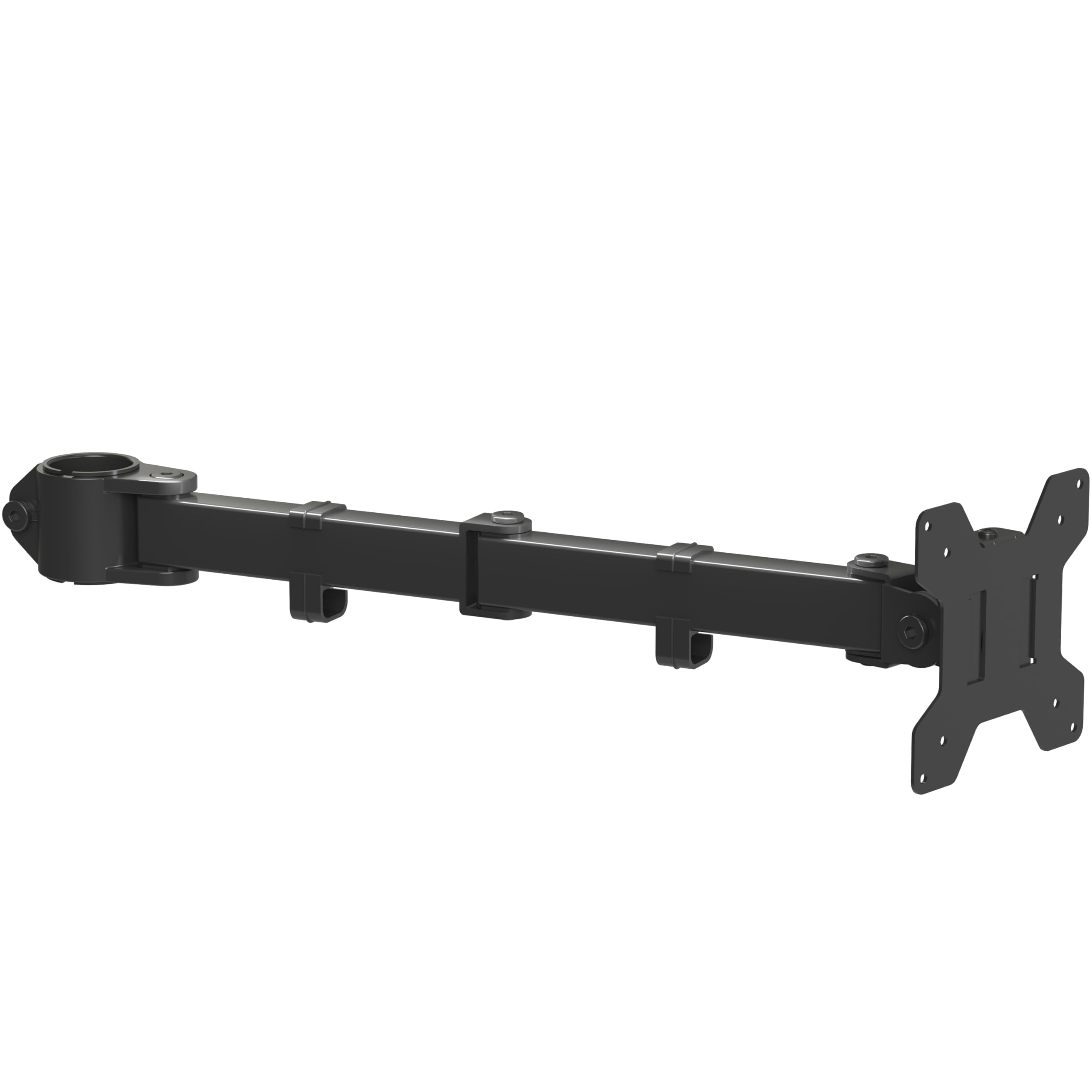 suptek Single Monitor Arm for Desk Mount Stand,Adjustable Monitor Arm for 17 to 32 inch Screen, Support Weight up to 22lbs, Mounting Holes 75x75mm to 100x100mm,Pneumatic Pole Mount Arm Black