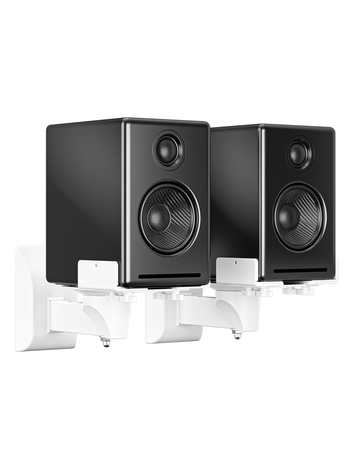 suptek Speaker Wall Mount Adjustable for Large Bookshelf Speaker Mounts | Swivel Speaker Wall Mounts with Surround Sound, Tilt Speaker Shelf For Living Room Up to 55lbs, 2 Packs, Black