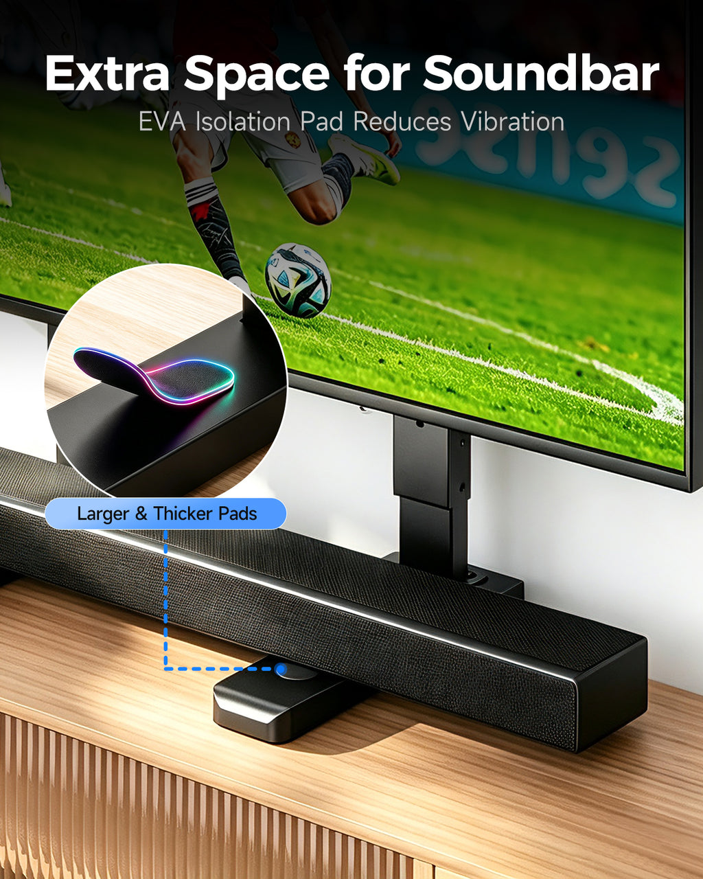 Suptek Universal TV Legs for 24-75-85-92 Inch TV Height Adjustable Stand-Large TV Stand Holds up to 150lbs Max VESA 800x600, TV Legs Replacement Suitable for Soundbar, Livingroom & Bedroom