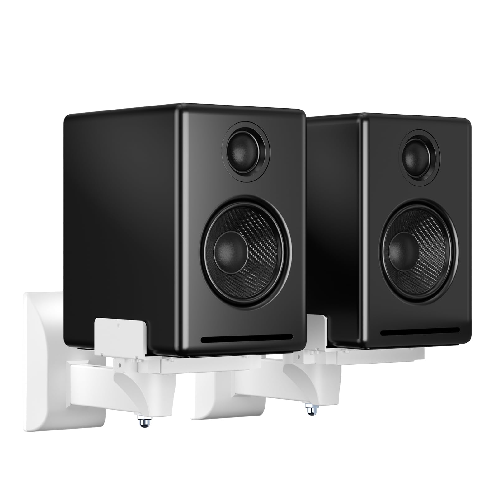 suptek Speaker Wall Mount Adjustable for Large Bookshelf Speaker Mounts | Swivel Speaker Wall Mounts with Surround Sound, Tilt Speaker Shelf For Living Room Up to 55lbs, 2 Packs, Black