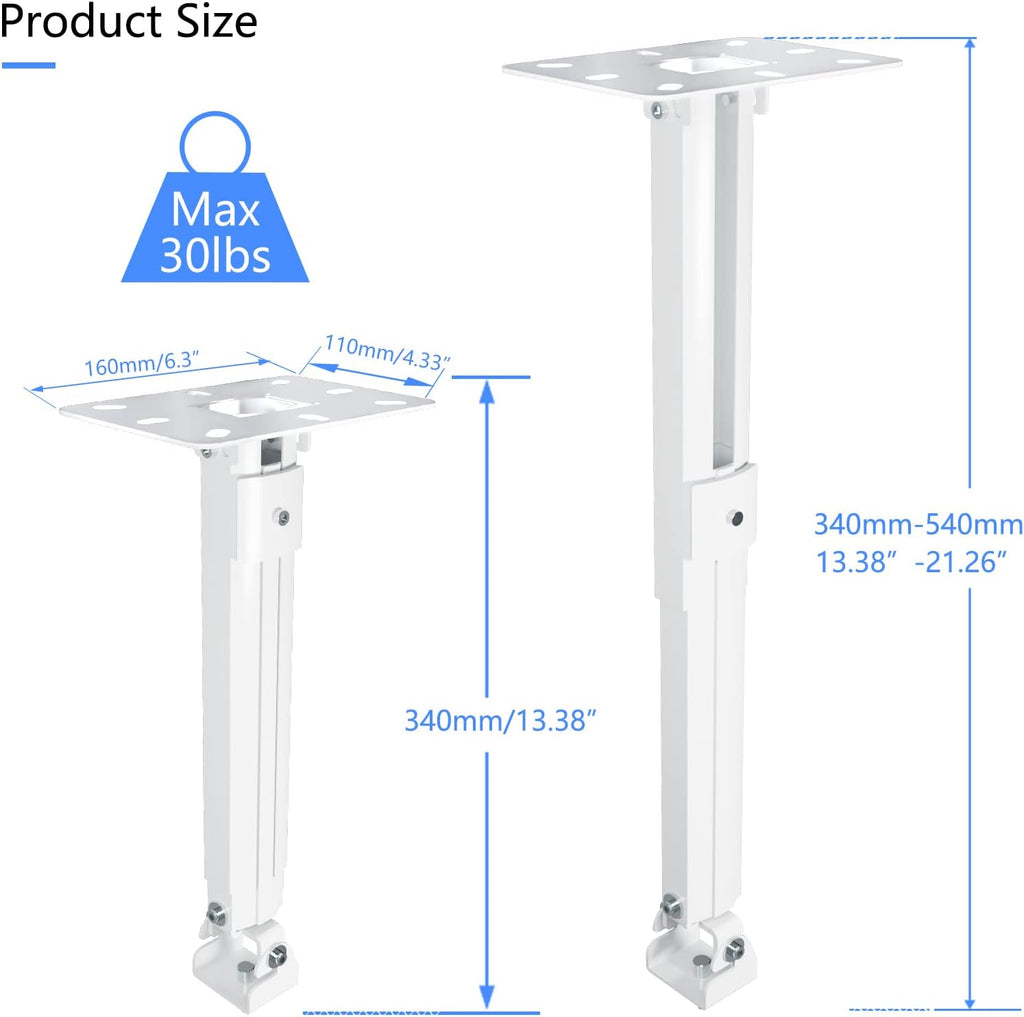 suptek Projector Ceiling Mount Bracket Fits Flat or Sloped Ceiling Height Adjustable with Extendable Length 30.7-49.21inch,for LCD/DLP Projectors,Black (PR05LB)
