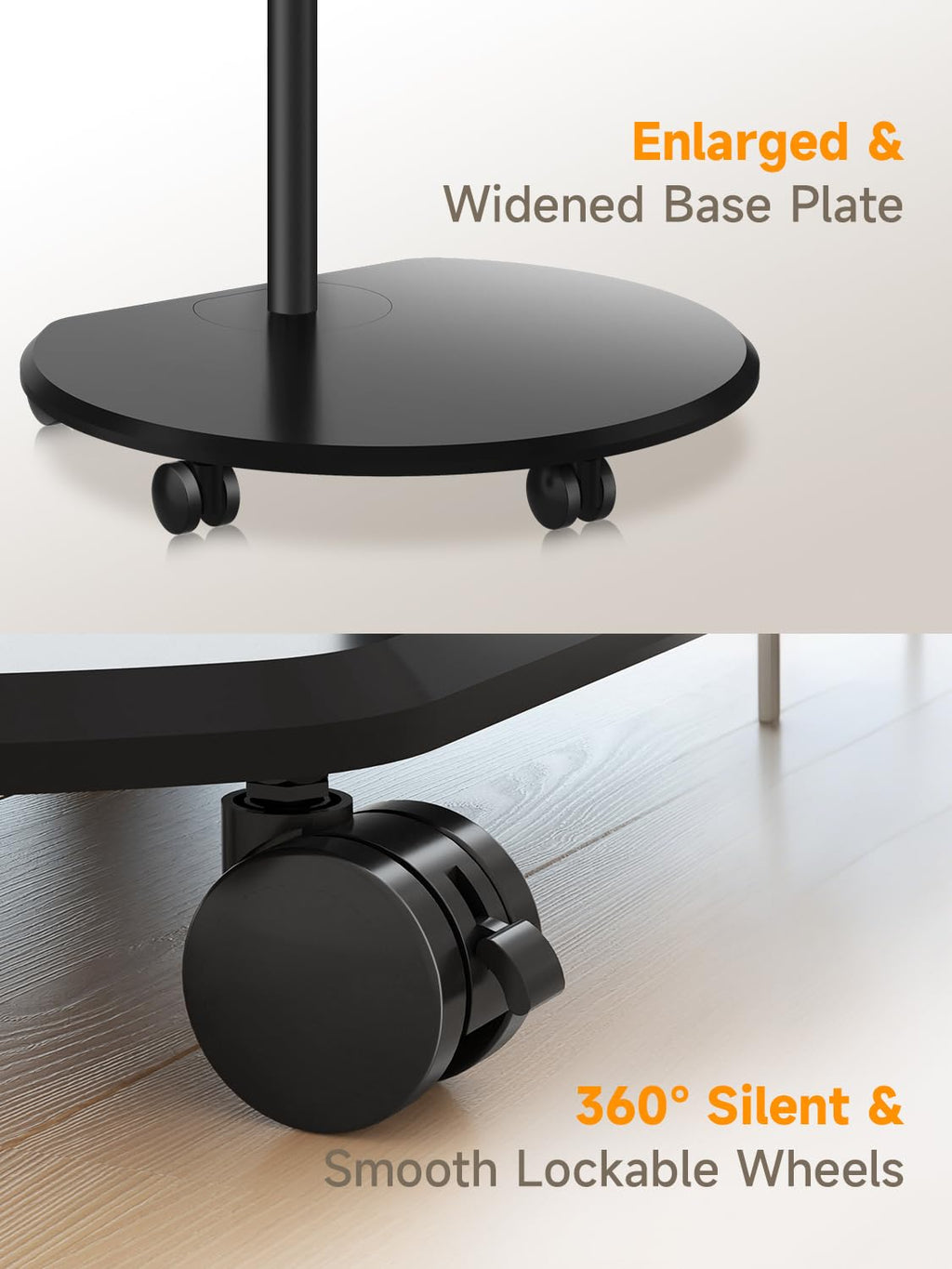 suptek Mobile Desk Workstation with Monitor Mount for up to 32" Screen, Rolling Computer Cart on Wheels,Full Keyboard Tray, CPU Holder