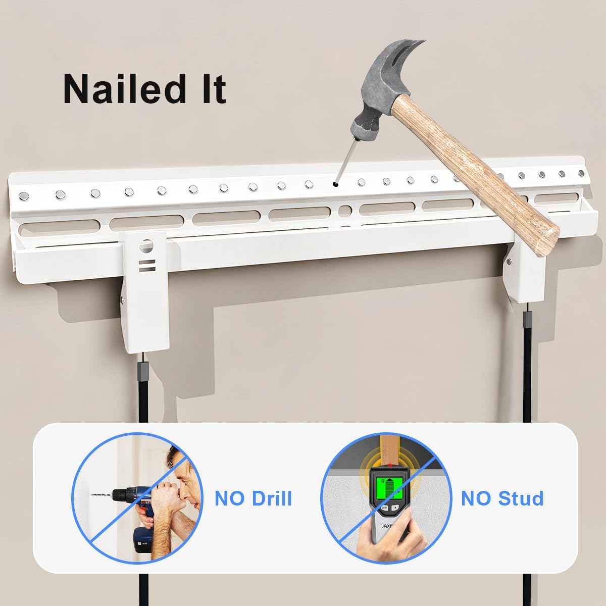 Suptek Studless TV Wall Mount for Most 23-60 Inch TVs up to 99 lbs, Low Profile No Drill TV Mount, Drywall Bracket with Max VESA 400x400mm, No Stud, No Drill, Easy Install, MF8