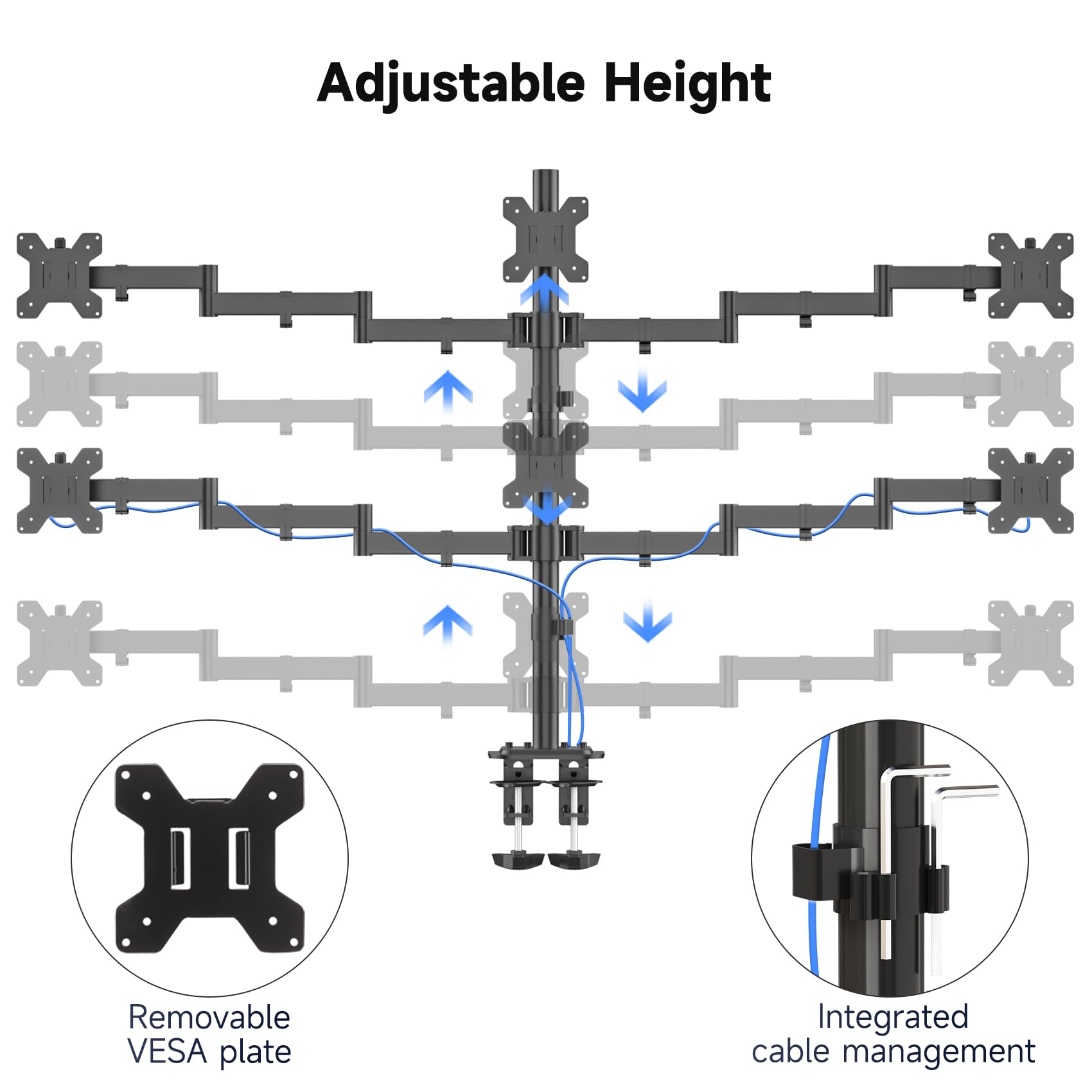 Suptek Single Monitor Mount, Adjustable Monitor Arm Desk Mount Stand for 1 / One Screen up to 32 inch Screen(MD9401)