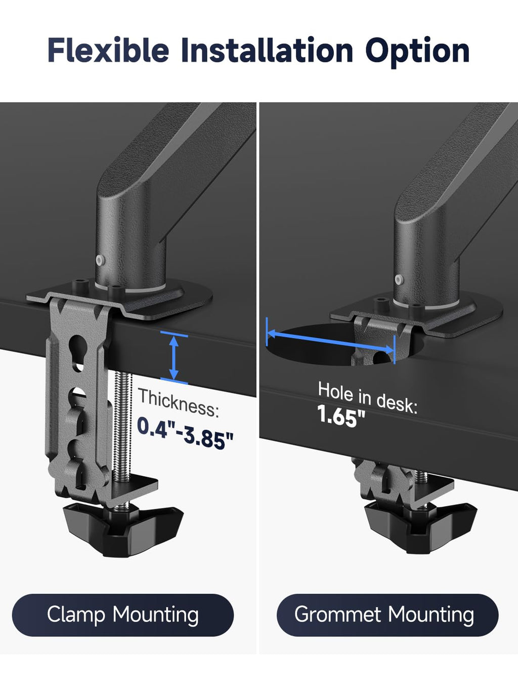 Suptek Monitor Laptop Mount Stand, 2 in 1 Function Dual Monitor Arms Desk Mount for 13"-18" Notebook and 17"-32" Monitor with Laptop Tray,Holds up to 22lbs