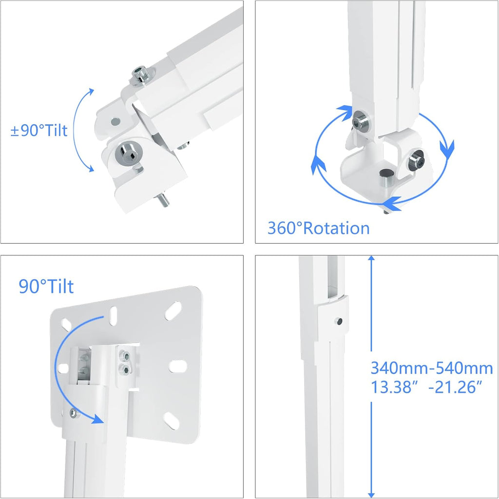 suptek Projector Ceiling Mount Bracket Fits Flat or Sloped Ceiling Height Adjustable with Extendable Length 30.7-49.21inch,for LCD/DLP Projectors,Black (PR05LB)