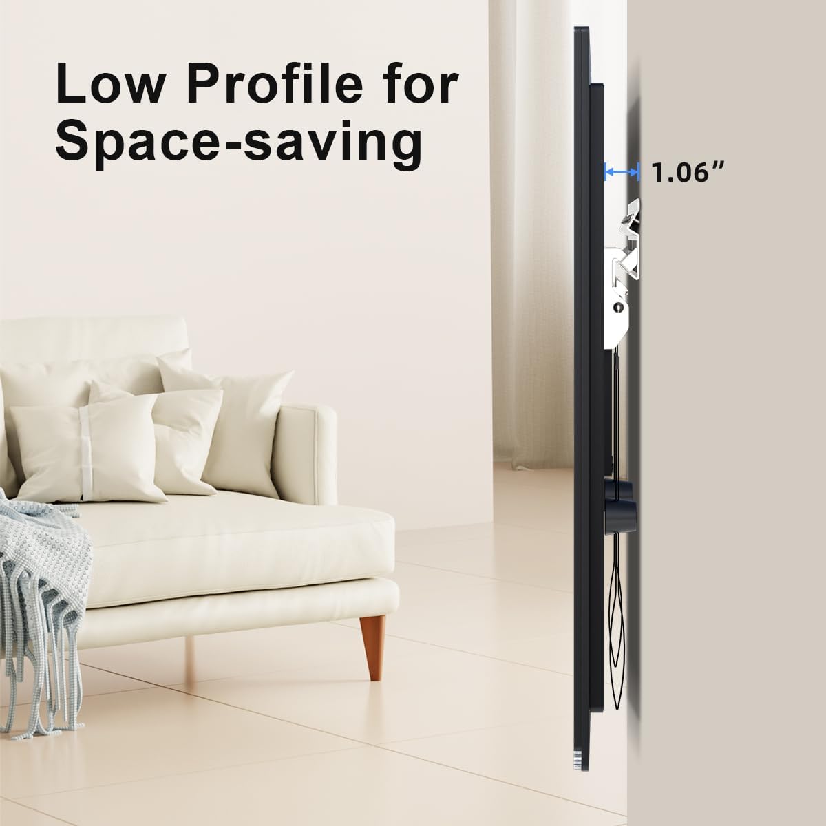 Suptek Studless TV Wall Mount for Most 23-60 Inch TVs up to 99 lbs, Low Profile No Drill TV Mount, Drywall Bracket with Max VESA 400x400mm, No Stud, No Drill, Easy Install, MF8