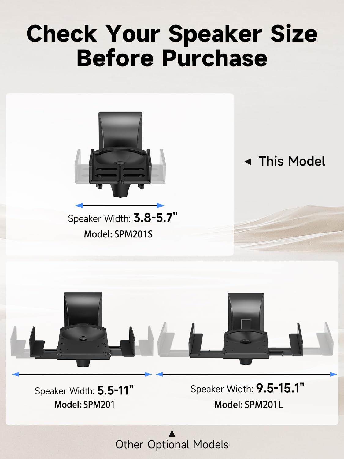 suptek Speaker Wall Mount Adjustable for Large Bookshelf Speaker Mounts | Swivel Speaker Wall Mounts with Surround Sound, Tilt Speaker Shelf For Living Room Up to 55lbs, 2 Packs, Black