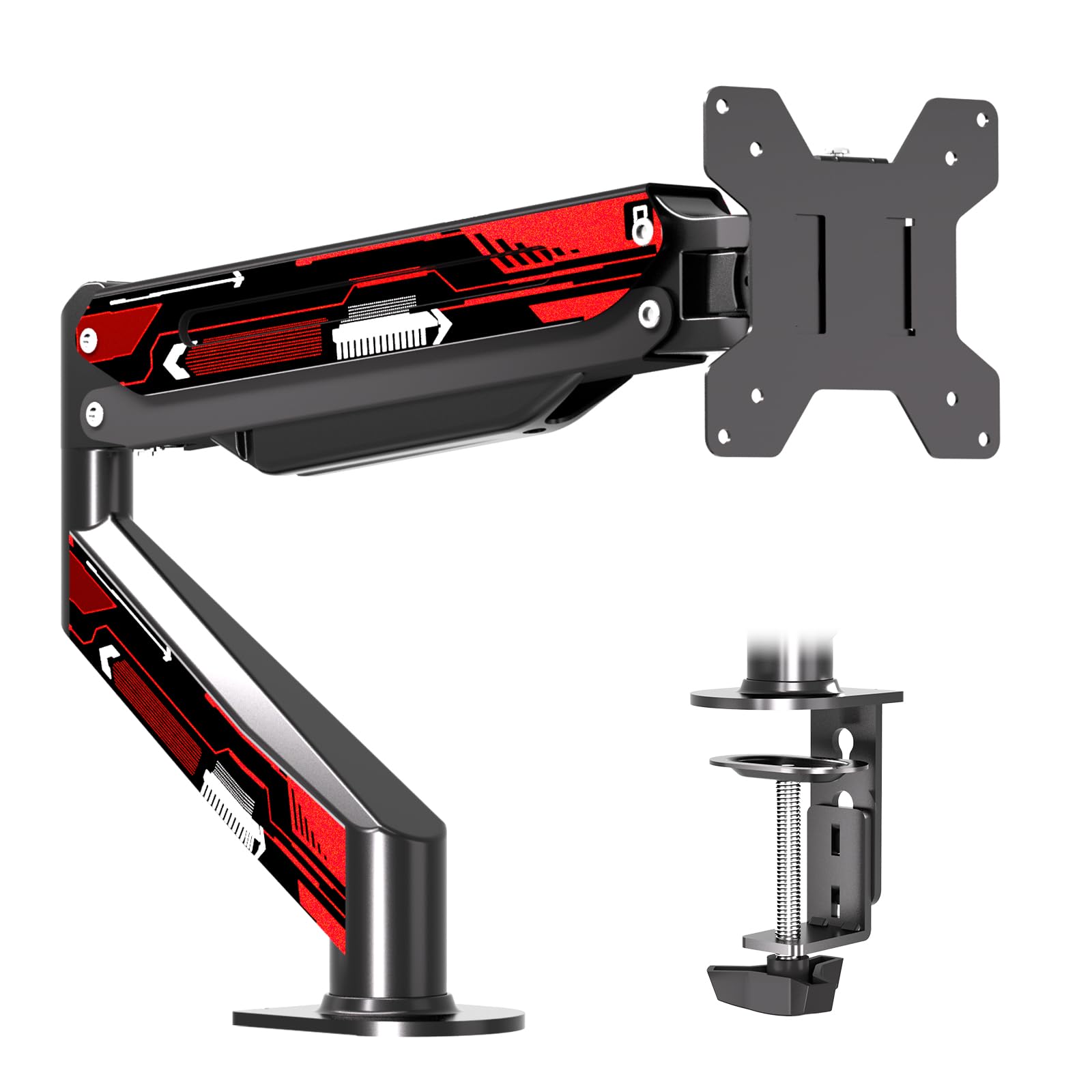 Suptek Single Monitor Arm Fully Adjustable for 17-34-35 Inch Screens | VESA Monitor Mount with Quick Install, Computer Monitor Stand for 32” Monitors, Desk Monitor Mount Holds 24lbs, VESA 75/100mm