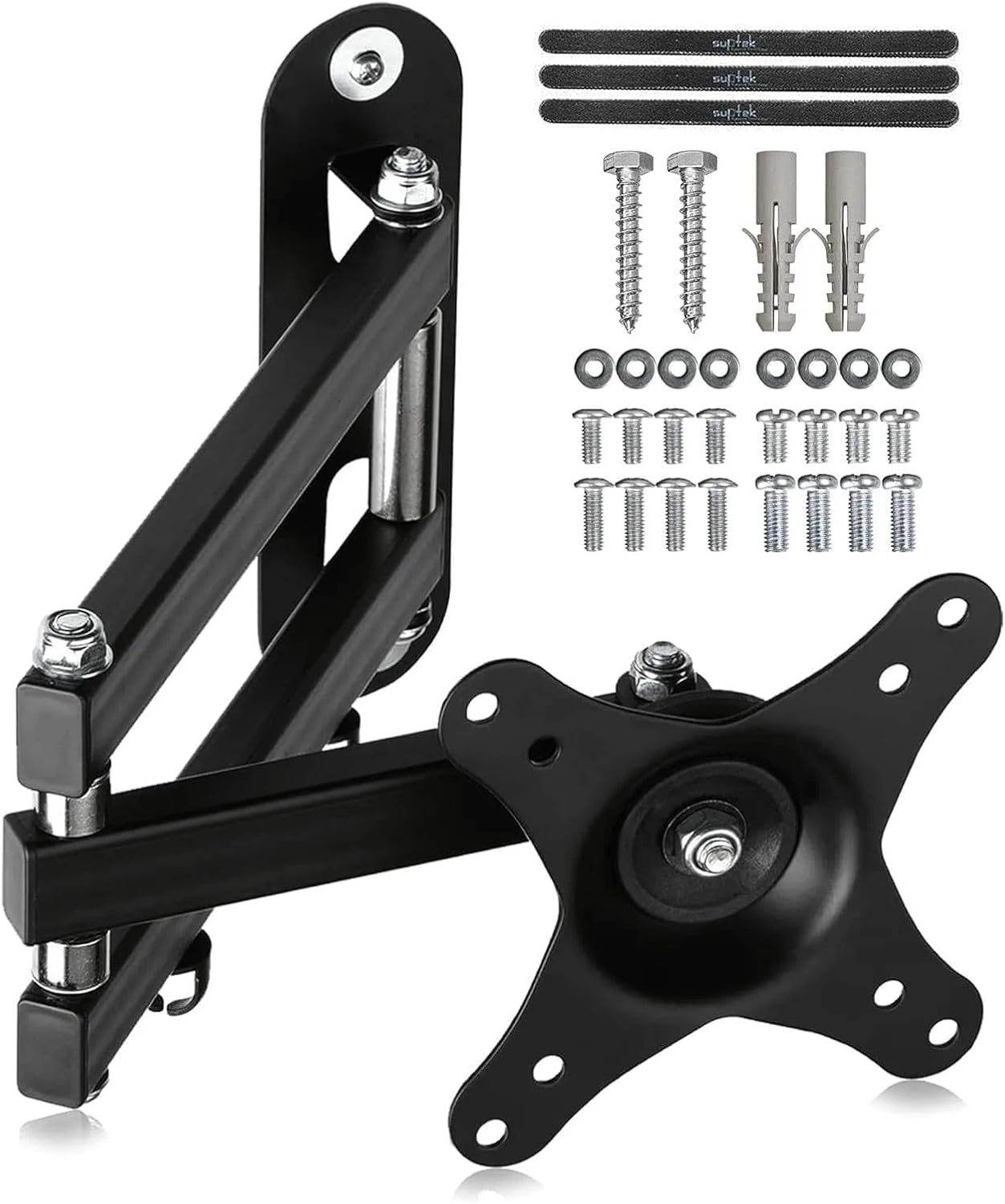 Suptek TV Wall Bracket Mount Swivel and Tilt for Most 15"-32" LED, LCD, OLED Flat Screen TVs and Monitors with VESA 75x75-100x100mm up to 13kg Full Motion Monitor Wall Bracket MA2720