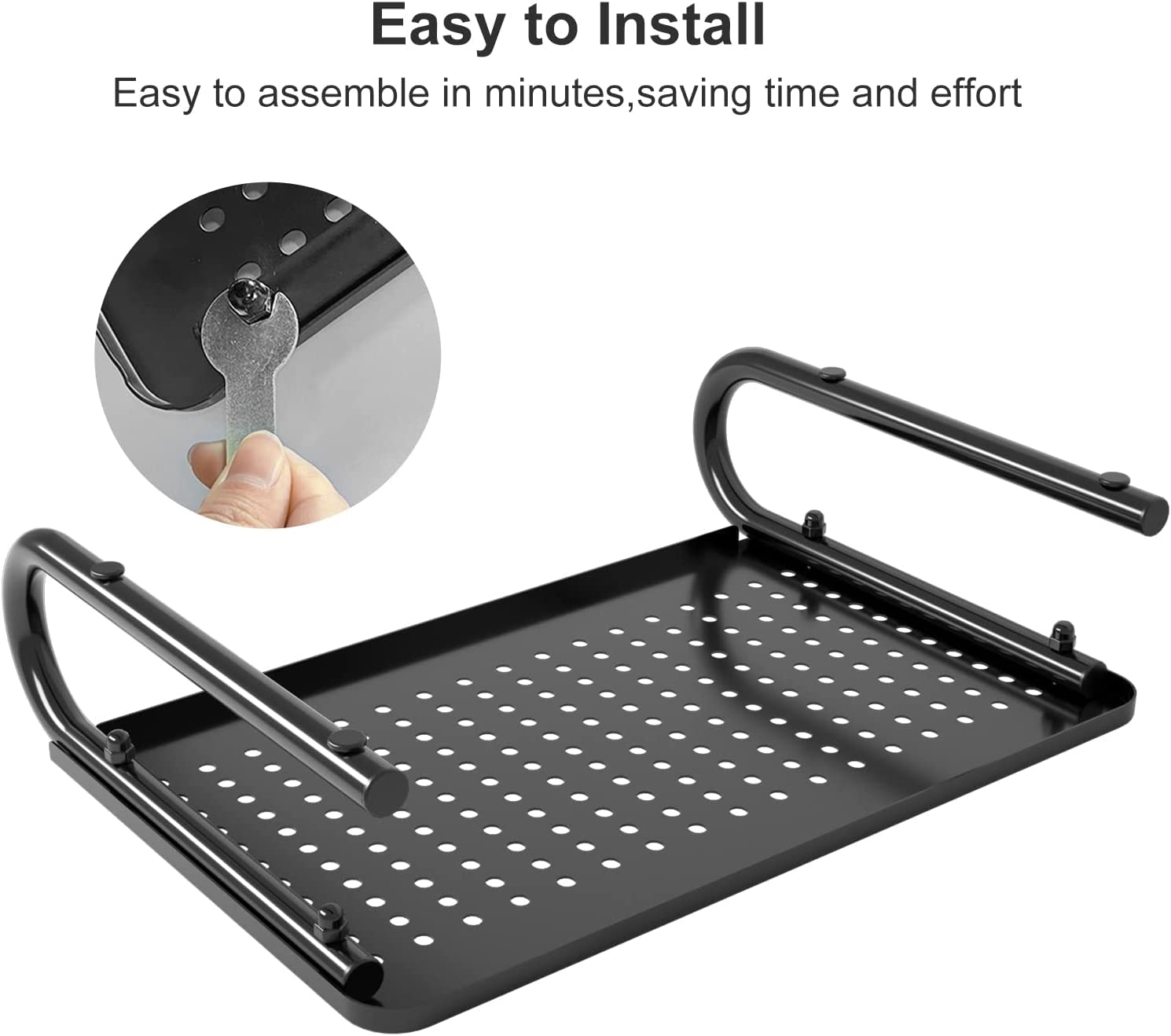 suptek Double-Deck Desk Monitor Stand Riser for Computer,Laptop,Printer, Notebook and All Flat Screen Display with Vented Metal Platform and 4 Inches Height Underneath Storage (MST002)