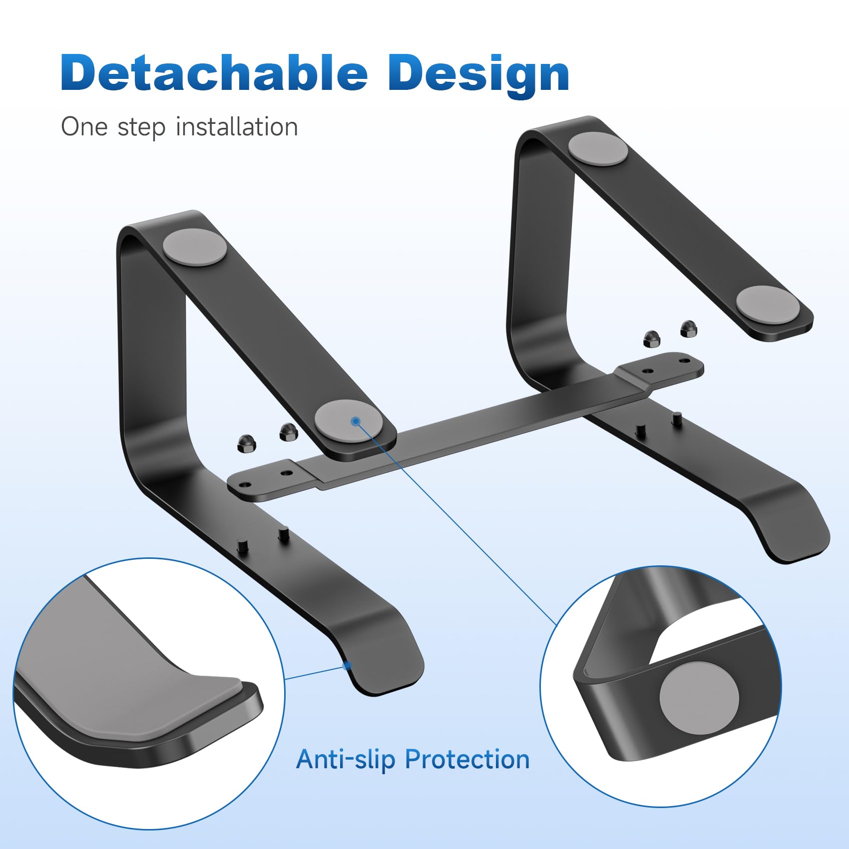 suptek Laptop Stand for Desk, Adjustable Computer Notebook Stand with 360° Rotating Base, Ergonomic Laptop Riser for Collaborative Work, Foldable & Portable Laptop Stand,fits for 11-17" Laptops,White