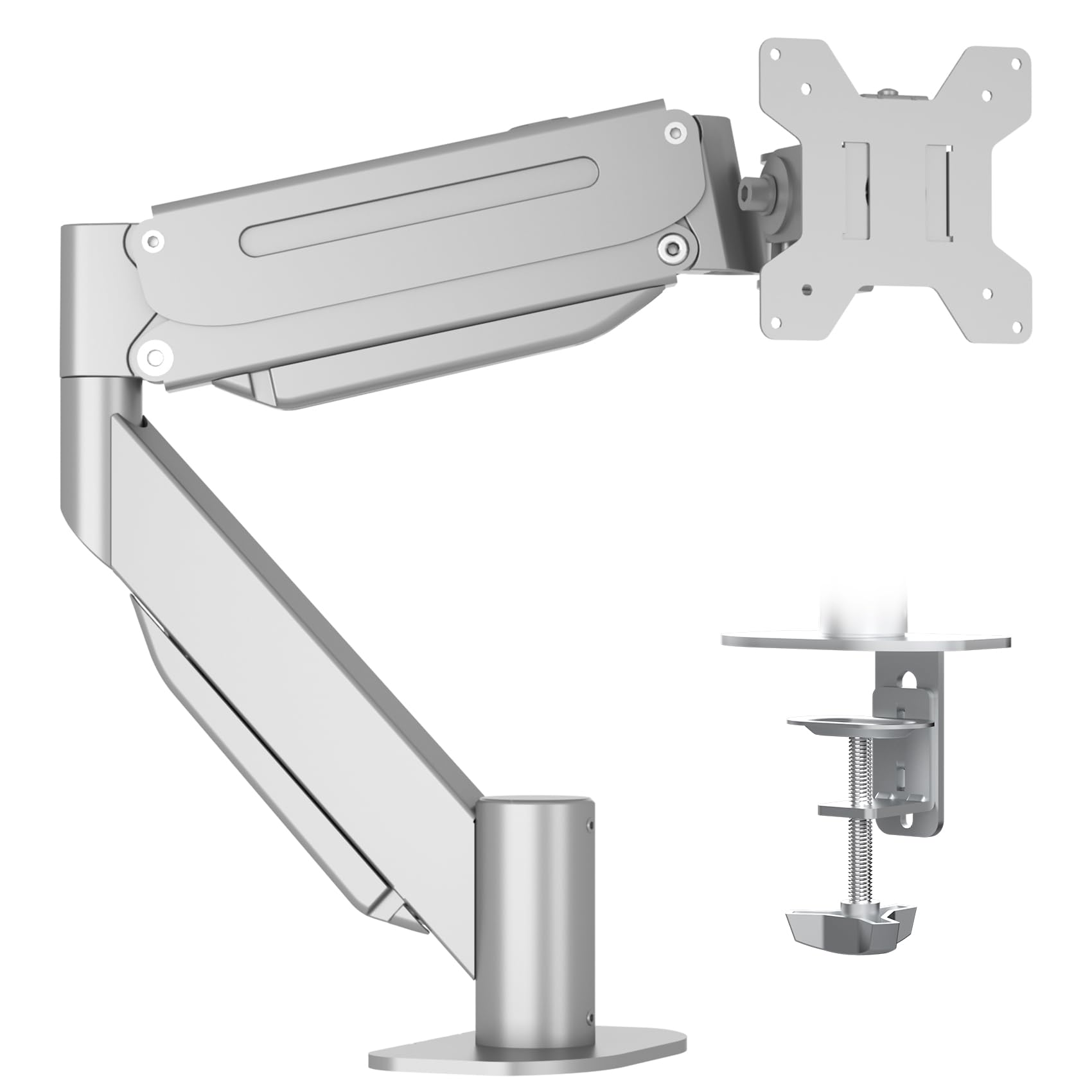Suptek Single Monitor Arm Fully Adjustable for 17-34-35 Inch Screens | VESA Monitor Mount with Quick Install, Computer Monitor Stand for 32” Monitors, Desk Monitor Mount Holds 24lbs, VESA 75/100mm