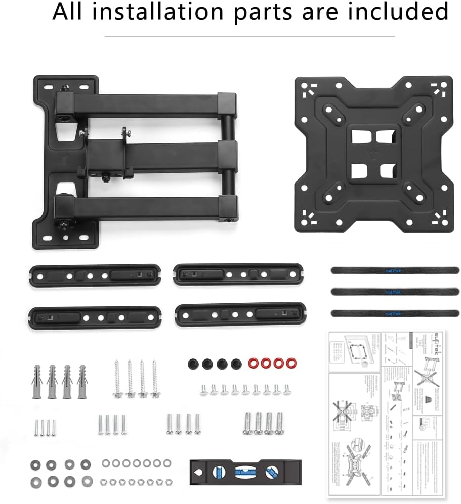 Suptek TV Wall Mount Swivel and Tilt Full Motion for Most 23 to 60 inch TV Mount up to 66lbs max VESA 400x400mm (A1+)