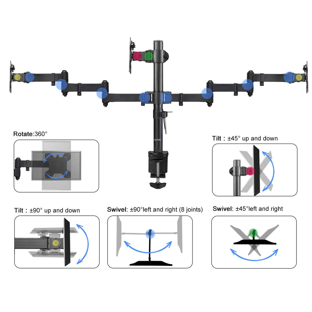 Suptek Single Monitor Mount, Adjustable Monitor Arm Desk Mount Stand for 1 / One Screen up to 32 inch Screen(MD9401)