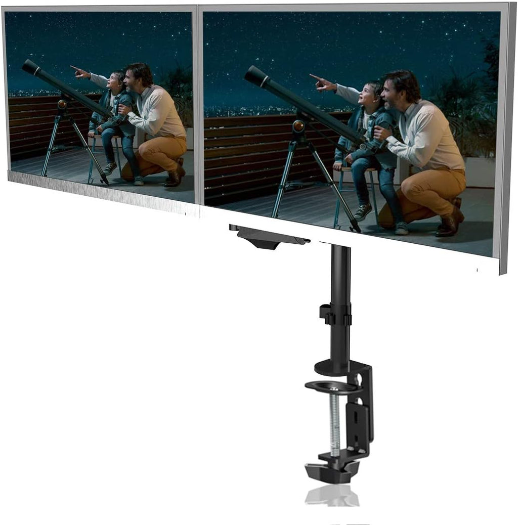 Suptek Dual Monitor Mount Stand-Height Adjustable Gas Spring Monitor Arm Desk Mount Vesa Bracket with C Clamp,Grommet Base for 2 Computer Screens 17 to 27 inches up to 13.2lbs(MD8422)