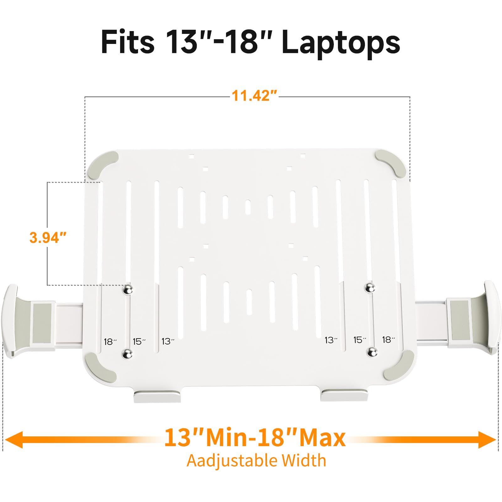 suptek Adjustable 13 to 18 inch Laptop VESA Arm Mount Tray for Monitor Arms and Stands (Tray Only),Fits 75x75/ 100x100 mm VESA Mount Holes,and Supports Weight up to 10lbs,Black(TP007)