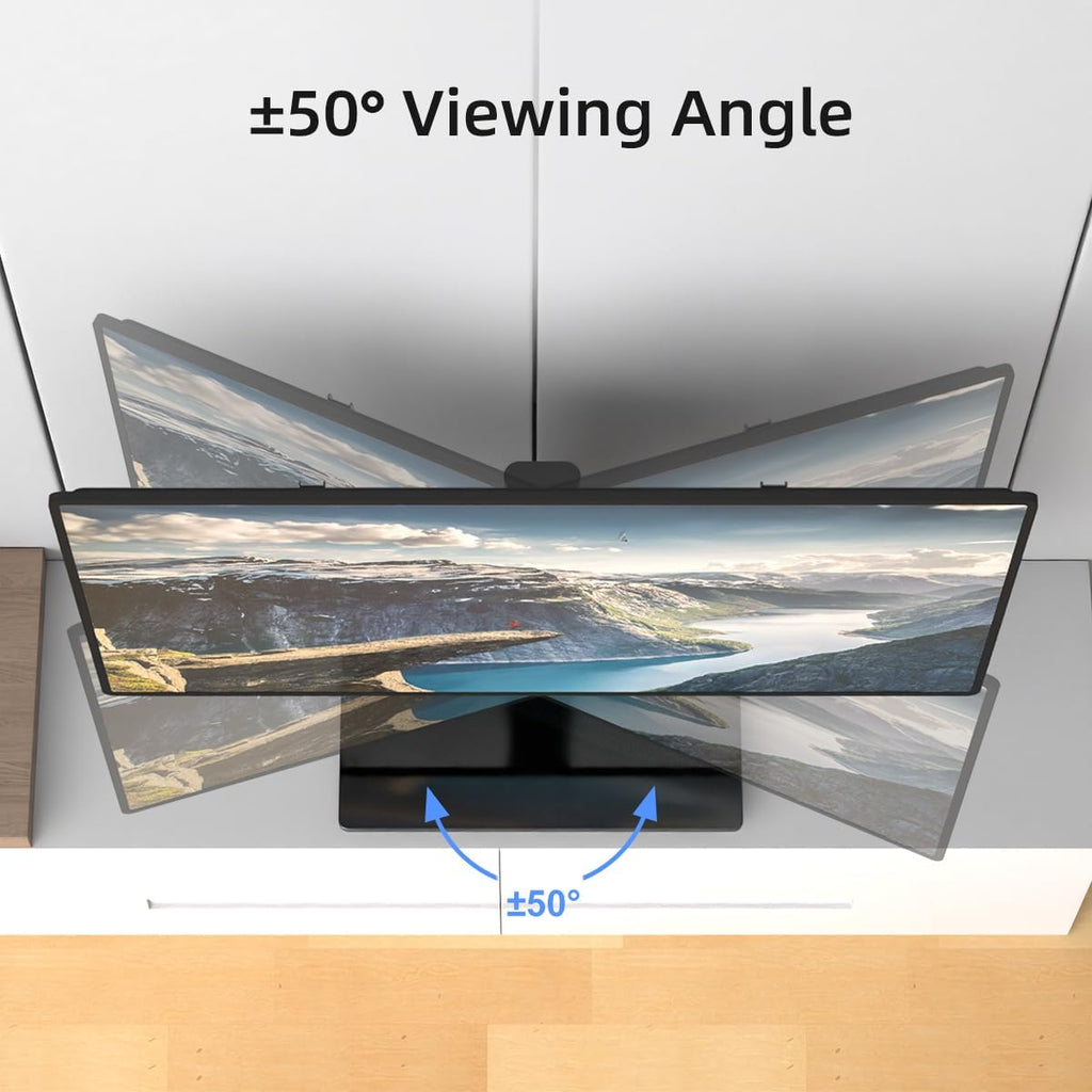 Suptek Universal Swivel Table Top TV Stand for 26-60 inch LED OLED Flat Curved Screens, Height Adjustable TV Mount Stand with Glass Base Hold up to 99lbs, Max VESA 400x400mm,TS202