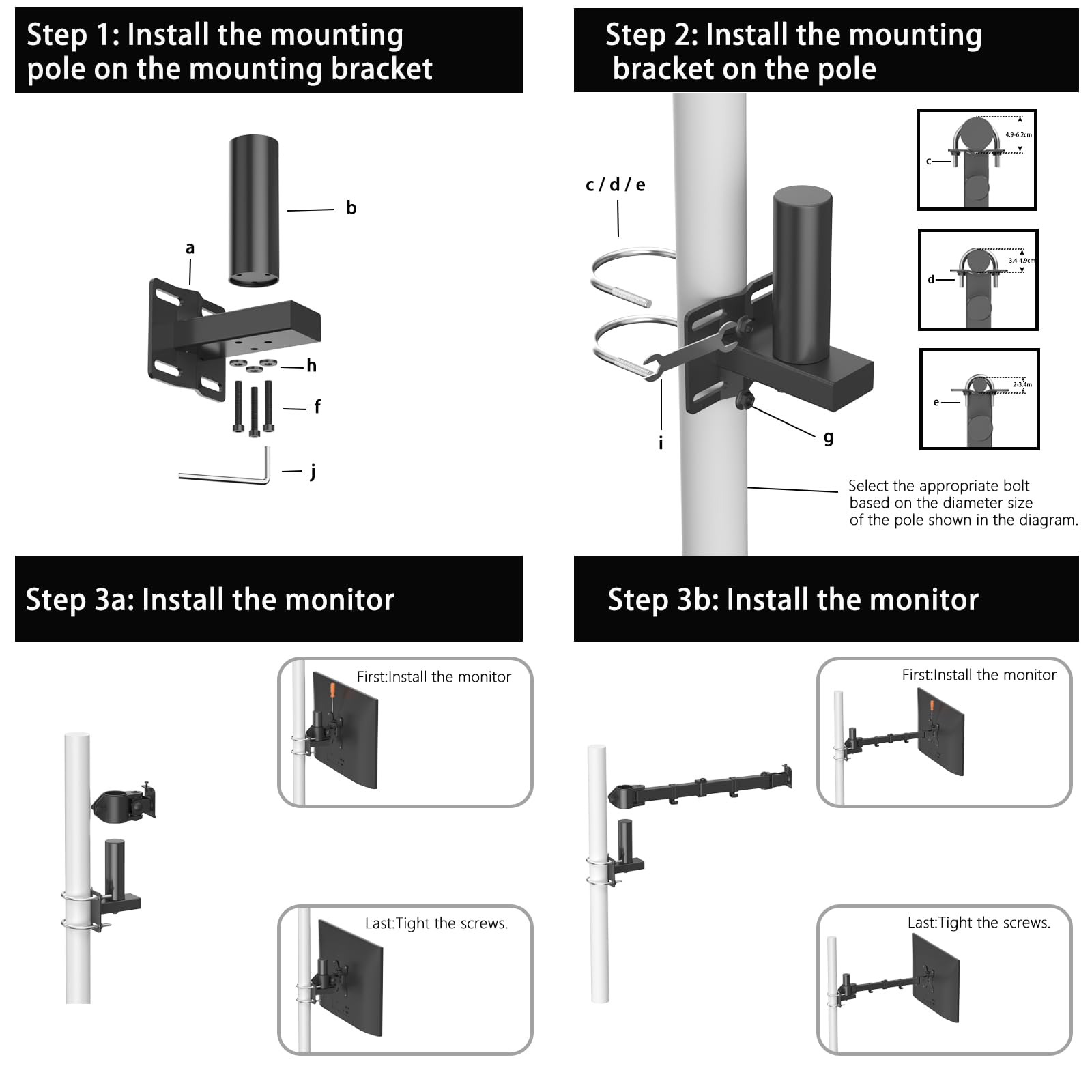 suptek Single Monitor Arm for Desk Mount Stand,Adjustable Monitor Arm for 17 to 32 inch Screen, Support Weight up to 22lbs, Mounting Holes 75x75mm to 100x100mm,Pneumatic Pole Mount Arm Black