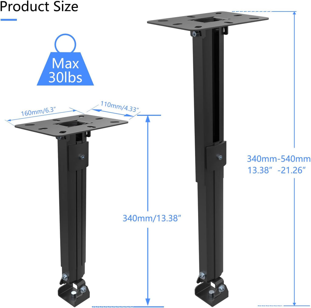 suptek Projector Ceiling Mount Bracket Fits Flat or Sloped Ceiling Height Adjustable with Extendable Length 30.7-49.21inch,for LCD/DLP Projectors,Black (PR05LB)