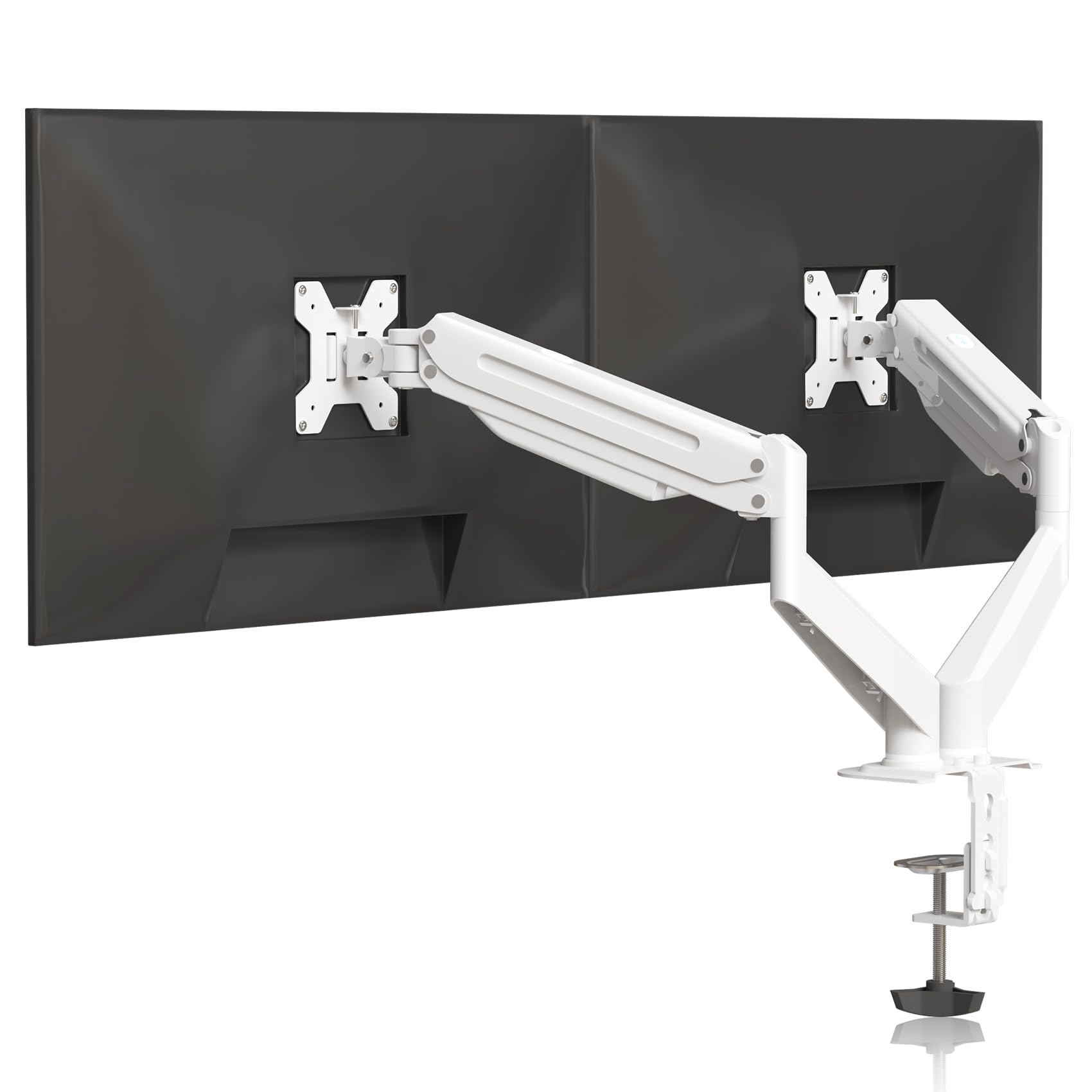 suptek Triple Monitor Mount for Most 17 to 32 inch Screens,Gas Springs Adjustment Triple Monitor Desk Mount Stand with Clamp & Grommet Kit,Black(MD8003)