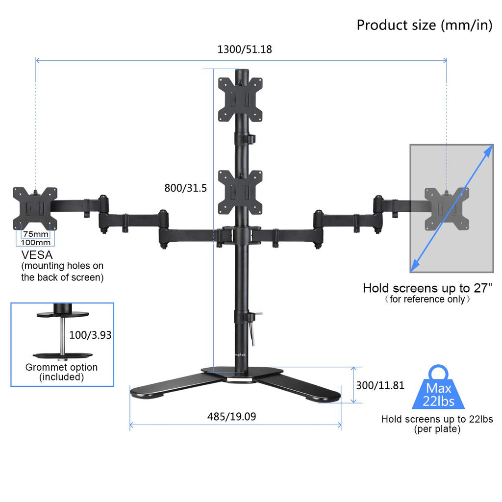 Suptek Single Monitor Mount, Adjustable Monitor Arm Desk Mount Stand for 1 / One Screen up to 32 inch Screen(MD9401)
