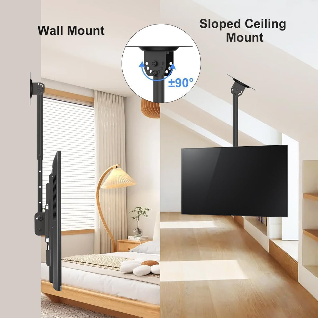 Suptek Ceiling TV Mount Fits Most 26-65 inch LCD LED Plasma Panel Display with Max VESA 400x400mm Loaded up to 45kg/100lbs Height Adjustable MC4602