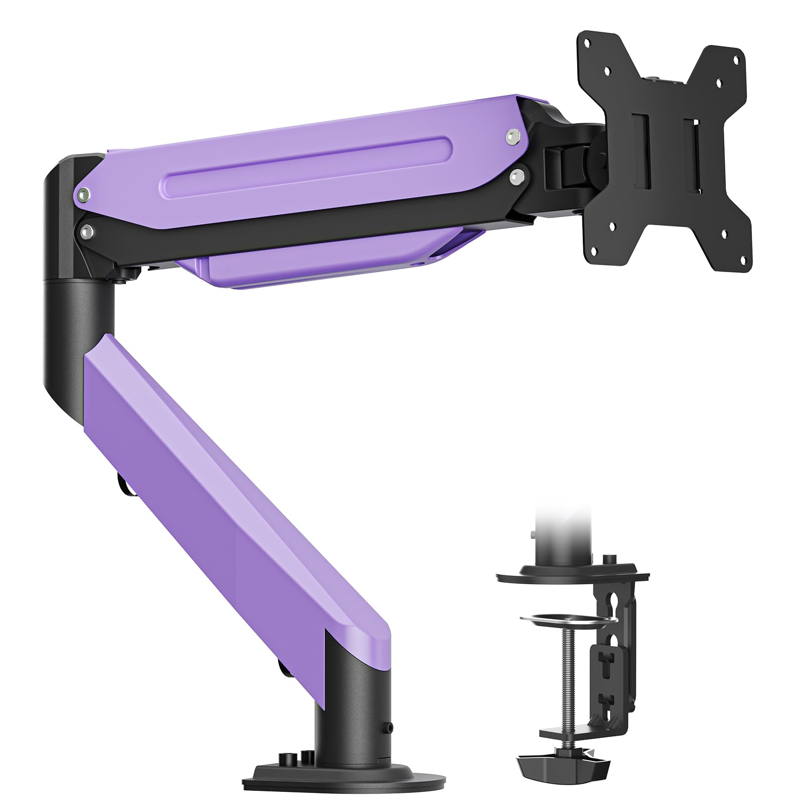 Suptek Single Monitor Arm Fully Adjustable for 17-34-35 Inch Screens | VESA Monitor Mount with Quick Install, Computer Monitor Stand for 32” Monitors, Desk Monitor Mount Holds 24lbs, VESA 75/100mm