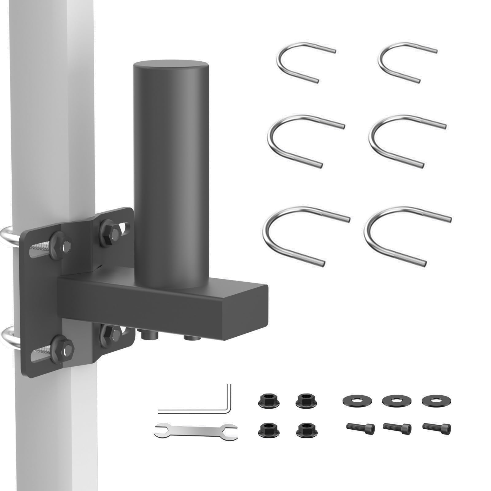 suptek Single Monitor Arm for Desk Mount Stand,Adjustable Monitor Arm for 17 to 32 inch Screen, Support Weight up to 22lbs, Mounting Holes 75x75mm to 100x100mm,Pneumatic Pole Mount Arm Black