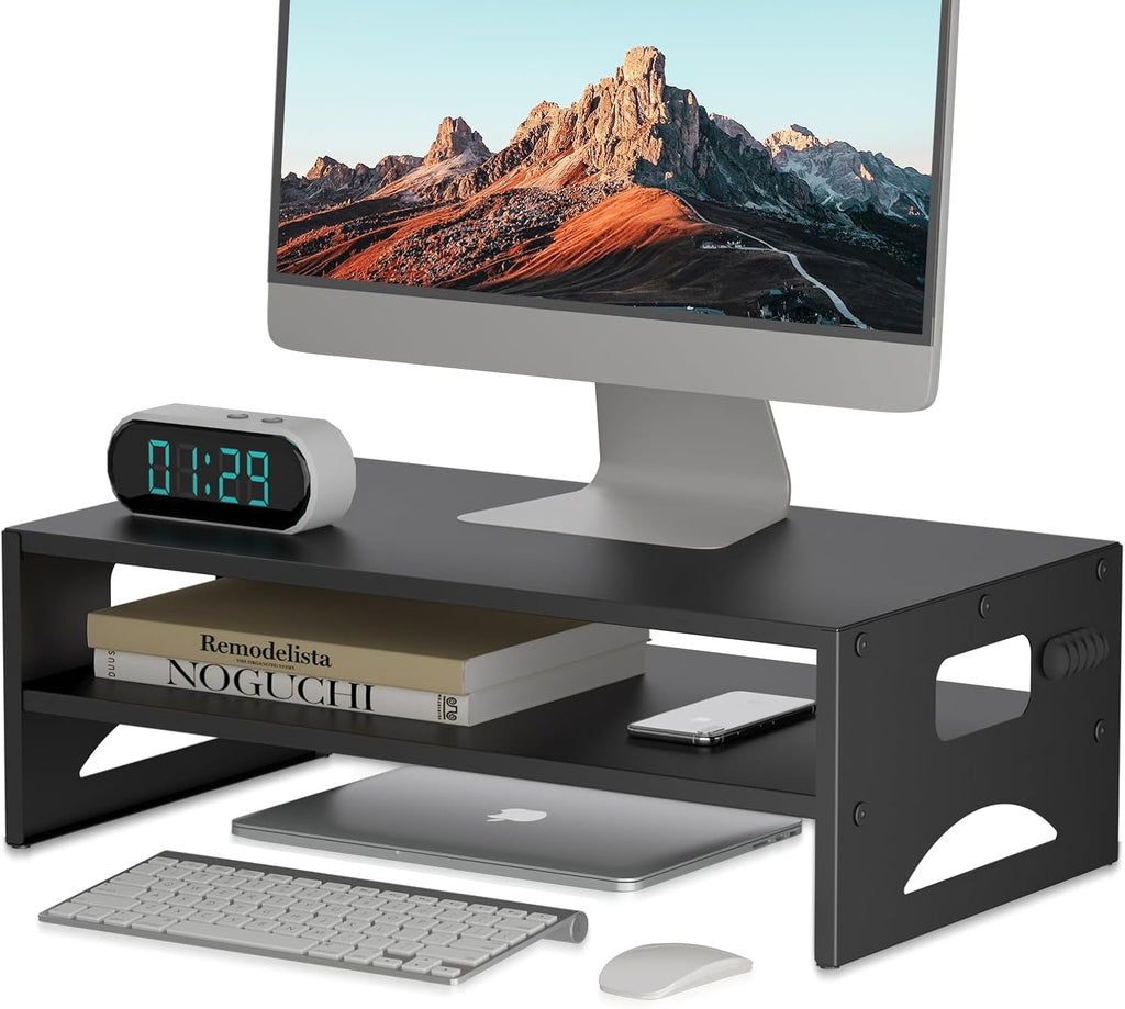 Pholiten Monitor Stand Riser with Adjustable Length and Swivel Angles | Extra Long Multifunctional Stand up to 48.2" Fit Computer Laptop Printer Max 44 lbs