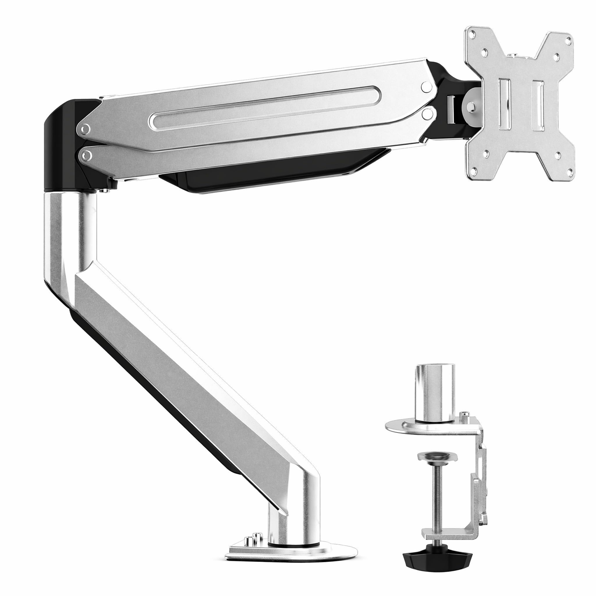 Suptek Single Monitor Arm Fully Adjustable for 17-34-35 Inch Screens | VESA Monitor Mount with Quick Install, Computer Monitor Stand for 32” Monitors, Desk Monitor Mount Holds 24lbs, VESA 75/100mm