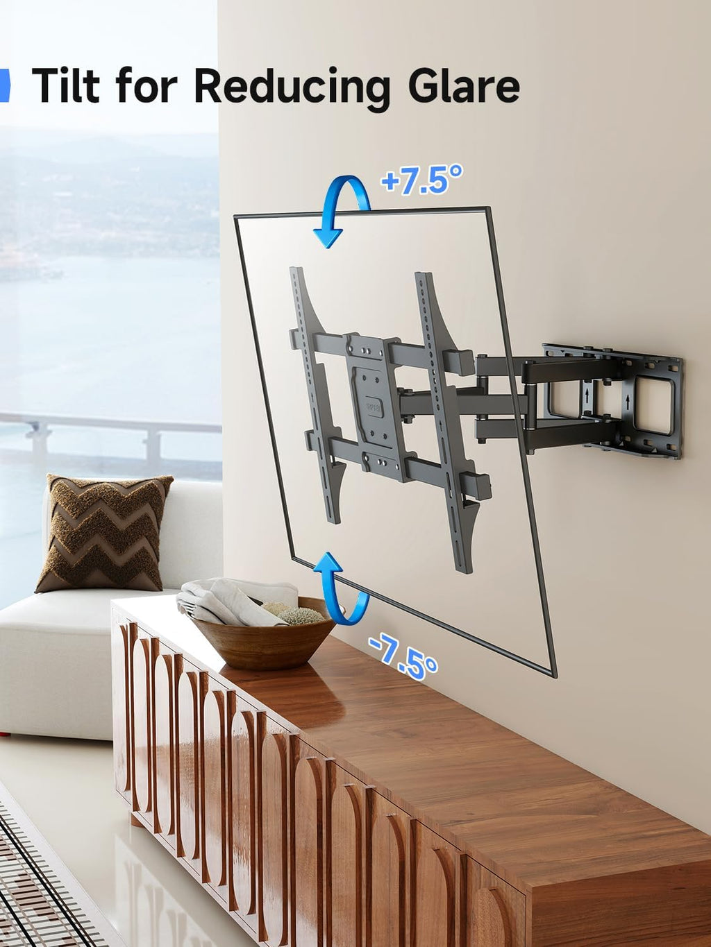 Suptek TV Wall Mount Swivel and Tilt Full Motion for Most 23 to 60 inch TV Mount up to 66lbs max VESA 400x400mm (A1+)