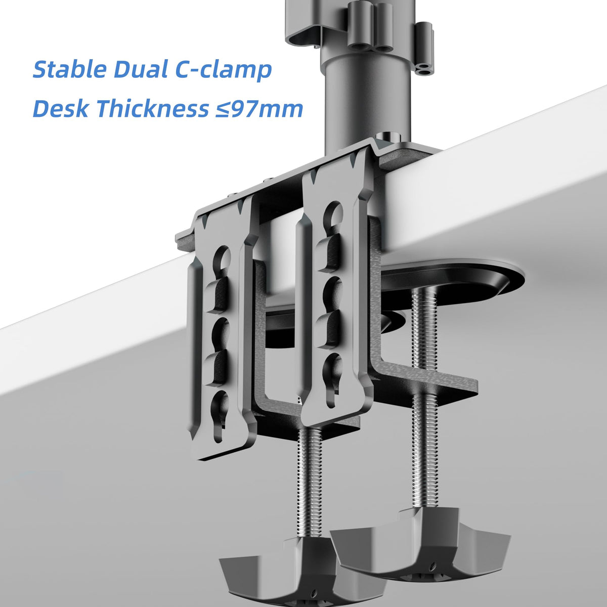 suptek Triple Monitor Mount for Most 17 to 32 inch Screens,Gas Springs Adjustment Triple Monitor Desk Mount Stand with Clamp & Grommet Kit,Black(MD8003)