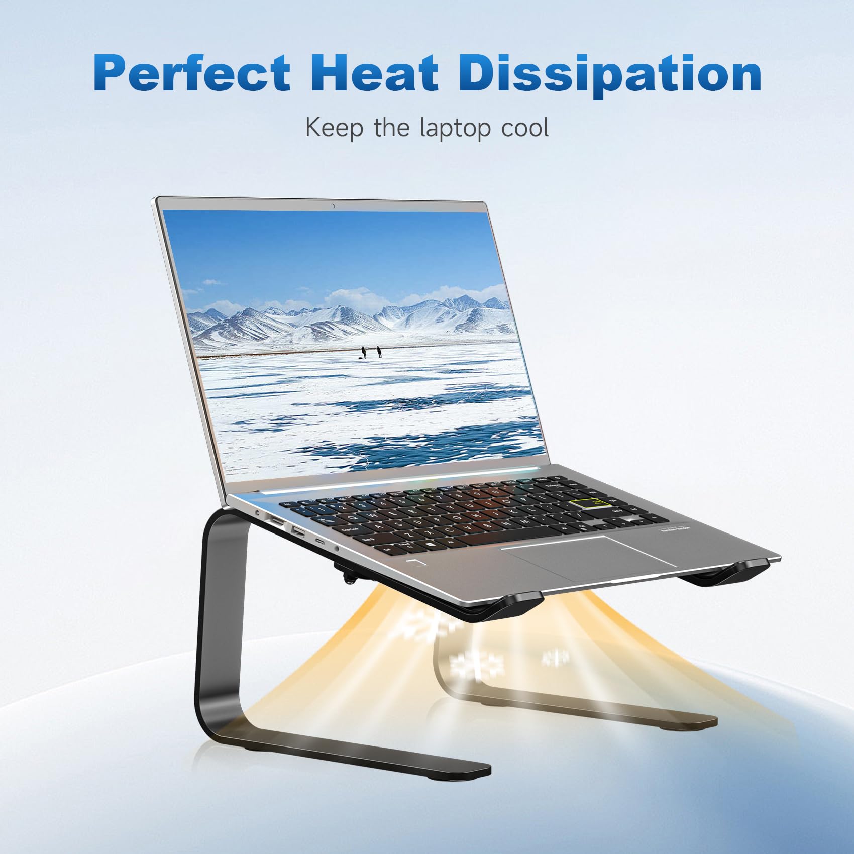 suptek Laptop Stand for Desk, Adjustable Computer Notebook Stand with 360° Rotating Base, Ergonomic Laptop Riser for Collaborative Work, Foldable & Portable Laptop Stand,fits for 11-17" Laptops,White