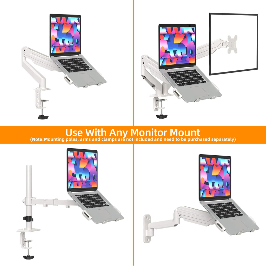 suptek Adjustable 13 to 18 inch Laptop VESA Arm Mount Tray for Monitor Arms and Stands (Tray Only),Fits 75x75/ 100x100 mm VESA Mount Holes,and Supports Weight up to 10lbs,Black(TP007)