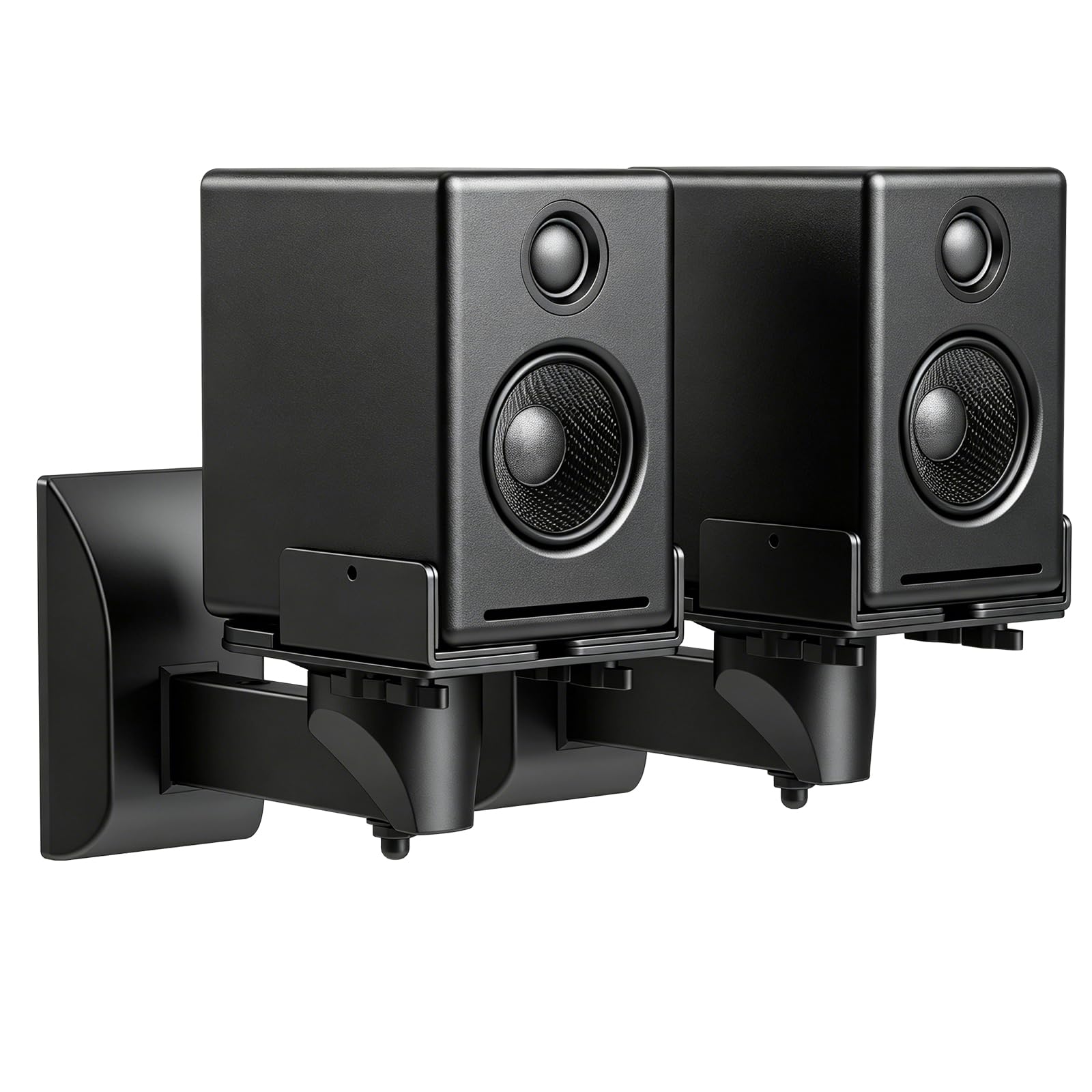 suptek Speaker Wall Mount Adjustable for Large Bookshelf Speaker Mounts | Swivel Speaker Wall Mounts with Surround Sound, Tilt Speaker Shelf For Living Room Up to 55lbs, 2 Packs, Black