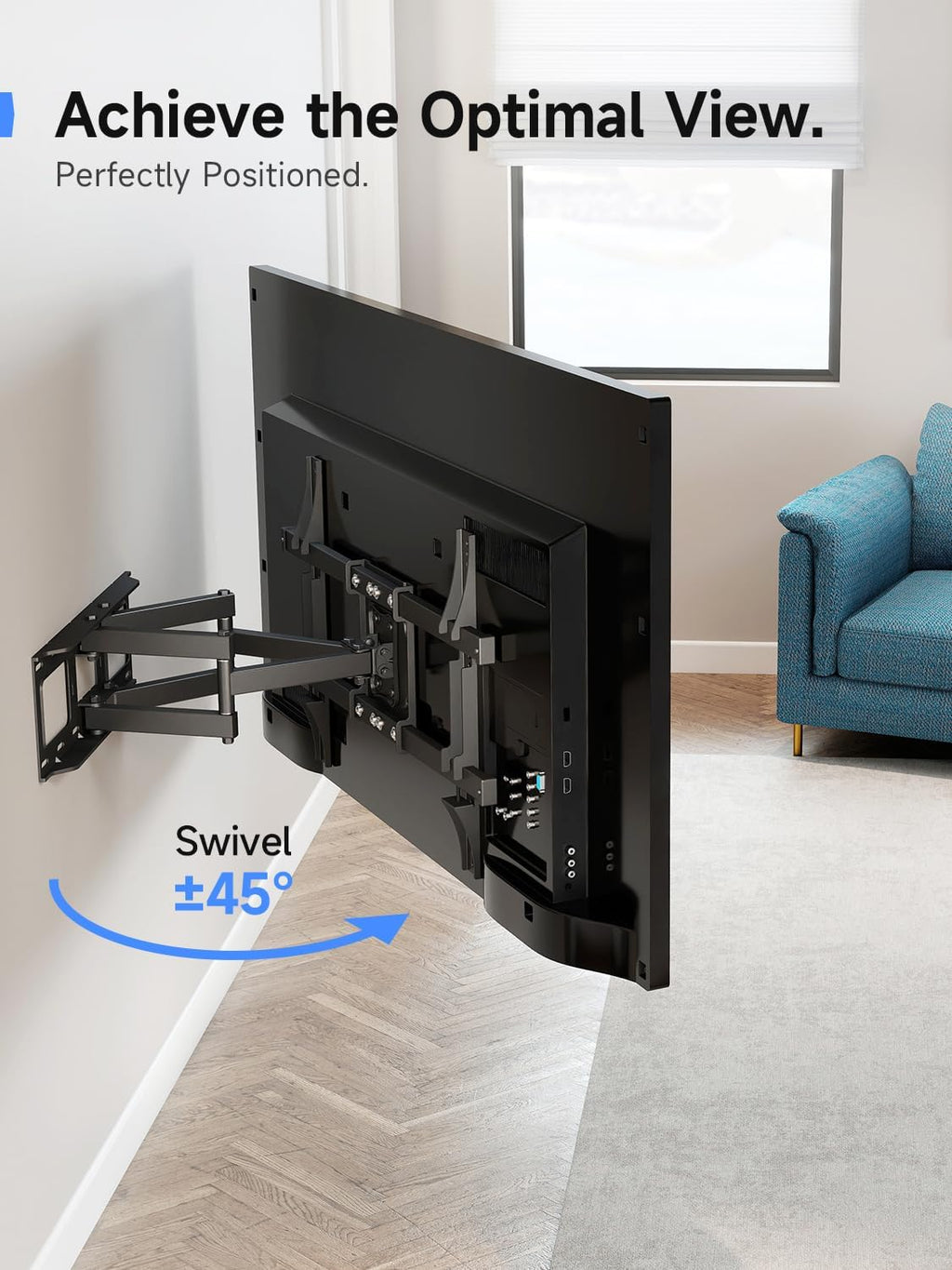 Suptek TV Wall Mount Swivel and Tilt Full Motion for Most 23 to 60 inch TV Mount up to 66lbs max VESA 400x400mm (A1+)