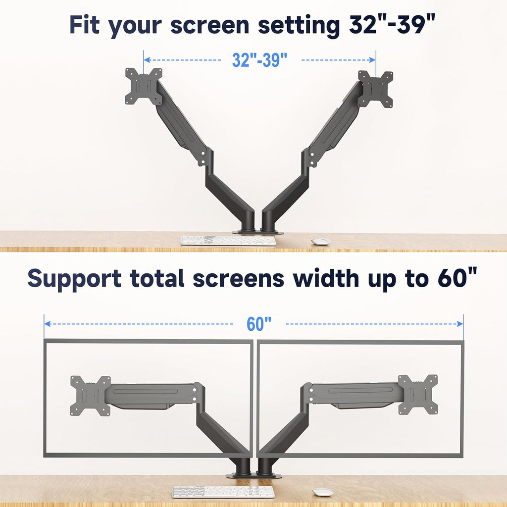Suptek Monitor Laptop Mount Stand, 2 in 1 Function Dual Monitor Arms Desk Mount for 13"-18" Notebook and 17"-32" Monitor with Laptop Tray,Holds up to 22lbs
